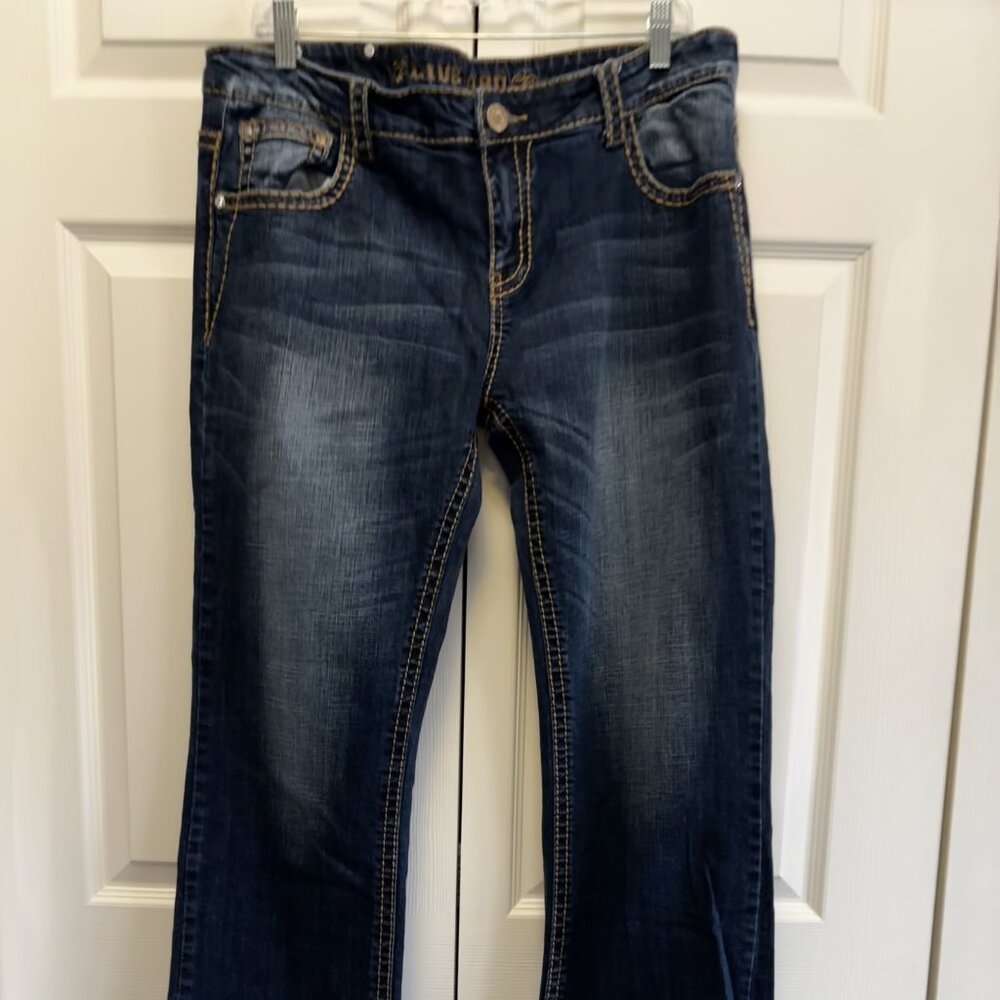 Live Hard Women’s Embellished Bootcut Jeans Size 34x28 Dark Wash